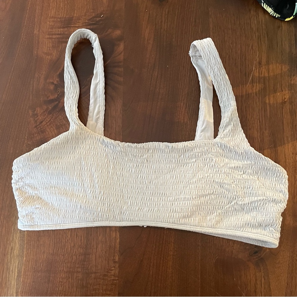 Bathing suit bundle! AERIE white scoop neck bikini top size XL